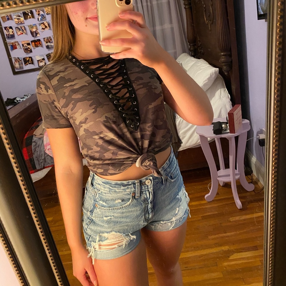 J for Justify Camo Top